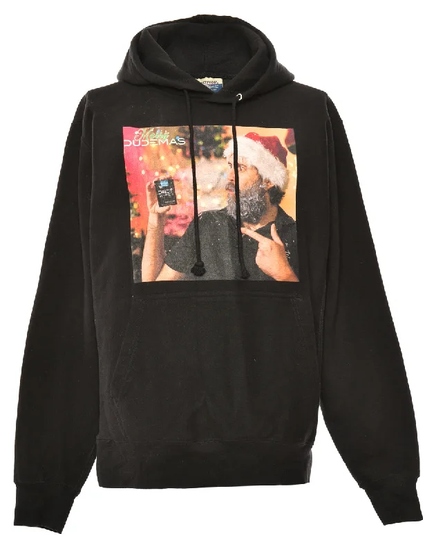 Black Christmas Sweatshirt - M Hoodie with Slim Fit Tailored Modern