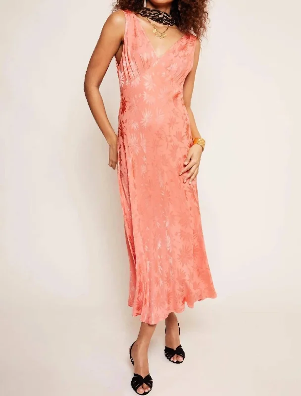 Sandrine Dress In Daisy Jacquard Coral Tunics Business professional