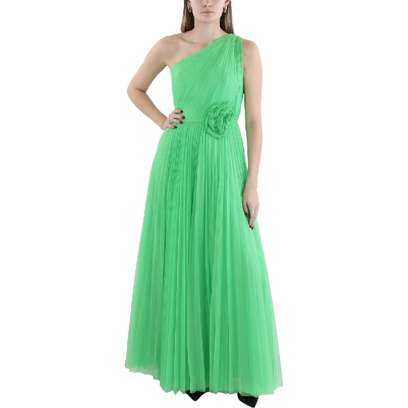 Womens Full Length Pleated Evening Dress Halter Neckline Beach
