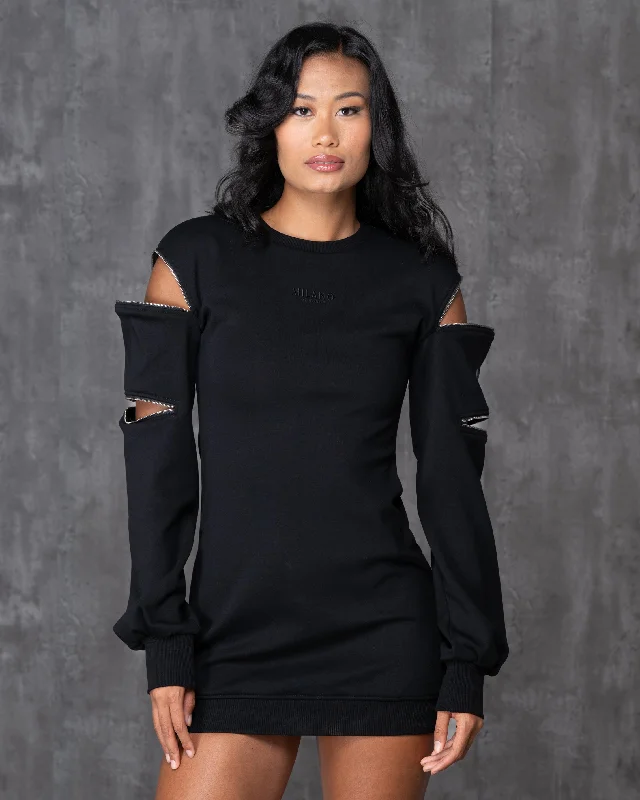 Zoe Sweatshirt Dress Hoodie with Magnetic Closure Innovative Modern