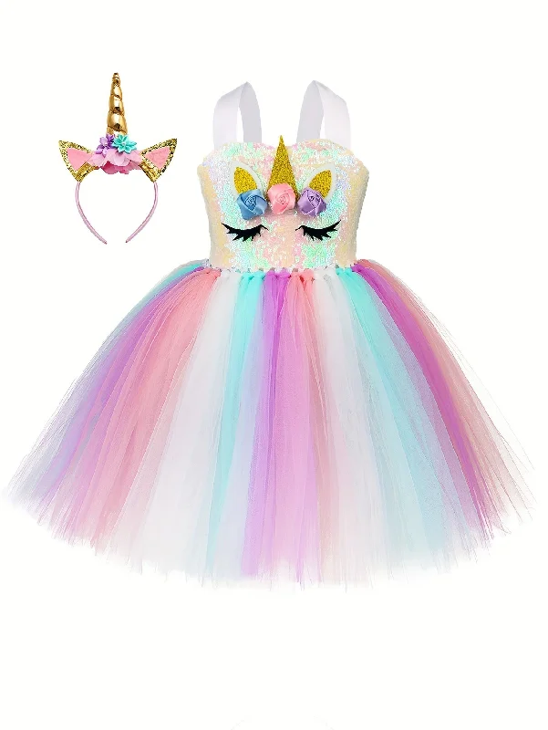 Girls Unicorn Tutu Dress Rainbow Tulle Princess Dress 3-10 Years Kids Unicorn Birthday Party Dresses Summer Vacation Halloween Dress Up Costumes Holiday Gifts A-Line Day Work Girls Unicorn Tutu Dress Rainbow Tulle Princess Dress 3-10 Years Kids Unicorn Birthday Party Dresses Summer Vacation Halloween Dress Up Costumes Holiday Gifts A-Line Day Work