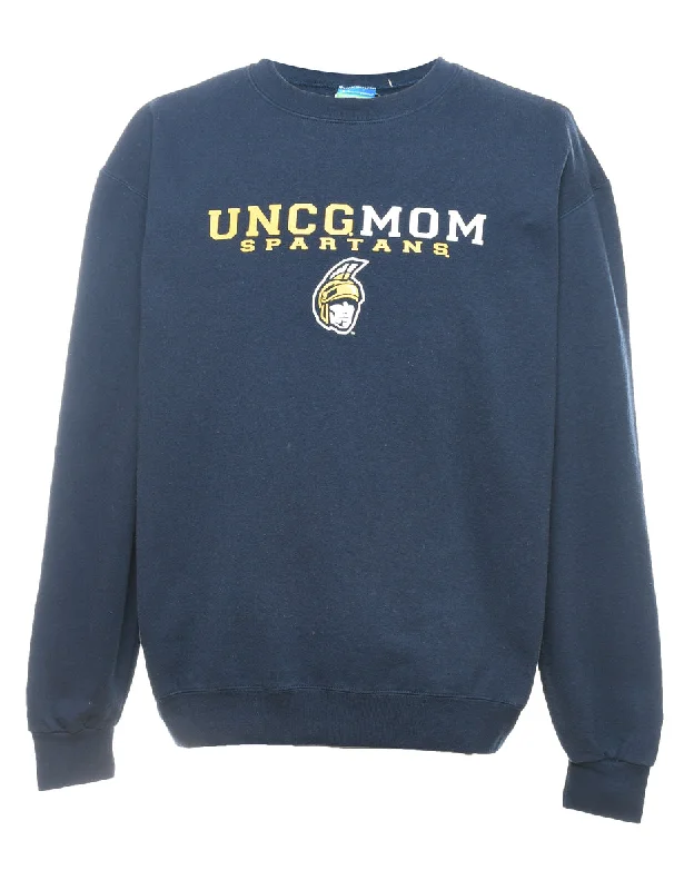 Champion Navy & Yellow Spartans Design Printed Sweatshirt - L Hoodie with Full-Zip Functional Layering Champion Navy & Yellow Spartans Design Printed Sweatshirt - L Hoodie with Full-Zip Functional Layering