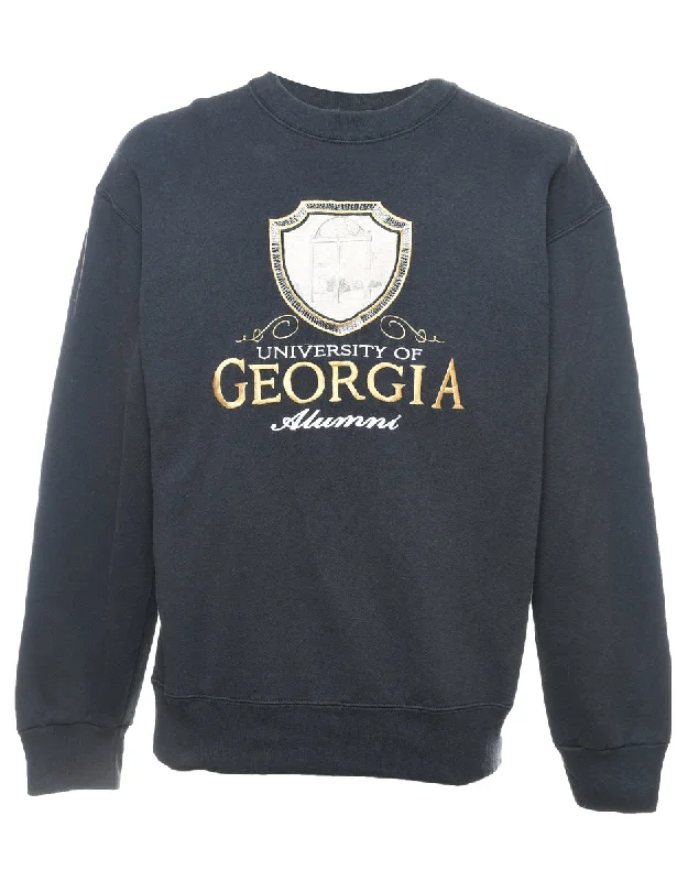 University Of Georgia Embroidered Sweatshirt - L Hoodie with Drop Shoulder Relaxed Streetwear University Of Georgia Embroidered Sweatshirt - L Hoodie with Drop Shoulder Relaxed Streetwear