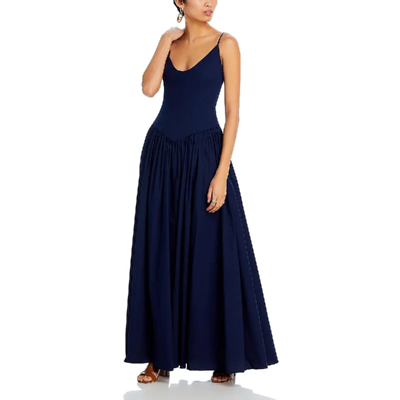 Womens Pleated Long Maxi Dress Tunics Spring floral