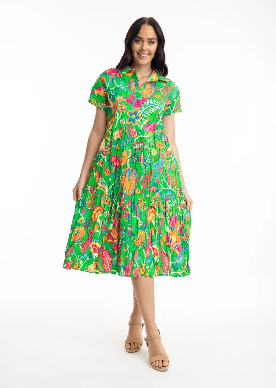 Orientique - Madurai Collared Midi Dress Turtleneck Neckline Stylish