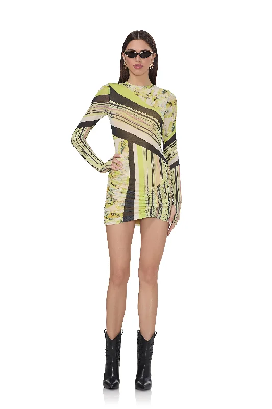 Mirza Dress - Wing Stripe Turtleneck Warm Winter