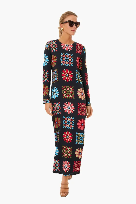 Vetrata Grande Long Sleeve Swing Dress Tunics Cozy comfortable