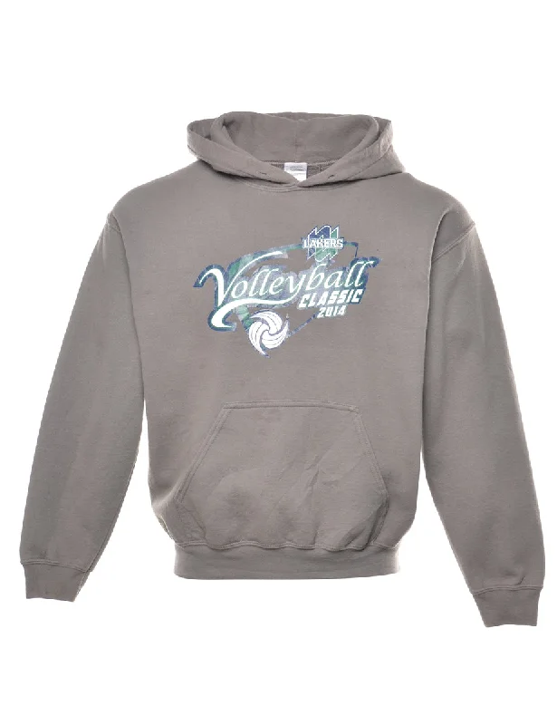 Volleyball Hooded Sports Sweatshirt - M Hoodie with Pastel Soft Subtle