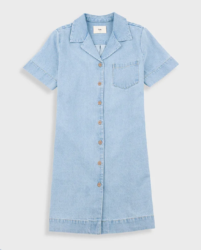 Denim Shirt Dress Heavy Bleach Denim Tunics Modern contemporary