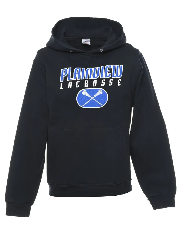 Black Plainview Lacrosse Hoodie - S Hoodie with Pastel Soft Subtle