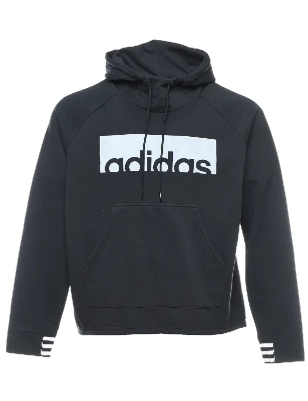 Adidas Black & White Hoodie - XL Hoodie with Reflective Safety Nightwear