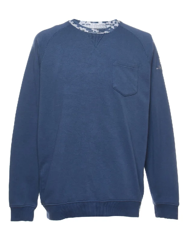 Puma Navy Plain Sweatshirt - L Hoodie with Typography Text Message