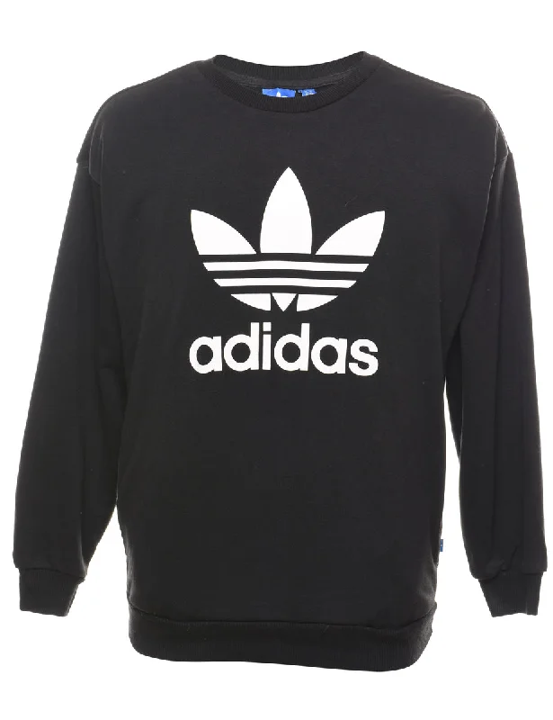 Adidas Printed Sweatshirt - S Hoodie with Typography Text Message