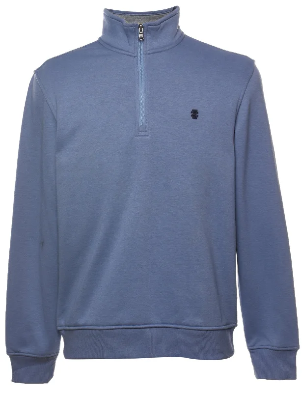 Izod Plain Light Blue High Neck Sweatshirt - S Hoodie with Magnetic Closure Innovative Modern Izod Plain Light Blue High Neck Sweatshirt - S Hoodie with Magnetic Closure Innovative Modern