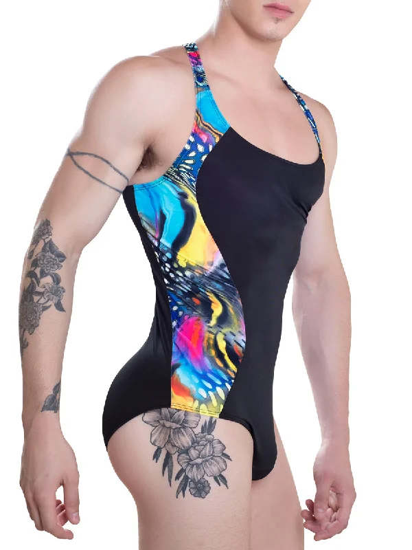 Sculpted Tank Swimsuit floral tank top