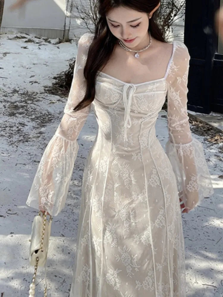 Advbridge New Spring Fashion Dress Elegant Party Dresses For Women Luxury Vintage Solid Bodycon Slim Lace Vestidos Female Prom Robe Mujer Tunics Mesh breathable Advbridge New Spring Fashion Dress Elegant Party Dresses For Women Luxury Vintage Solid Bodycon Slim Lace Vestidos Female Prom Robe Mujer Tunics Mesh breathable