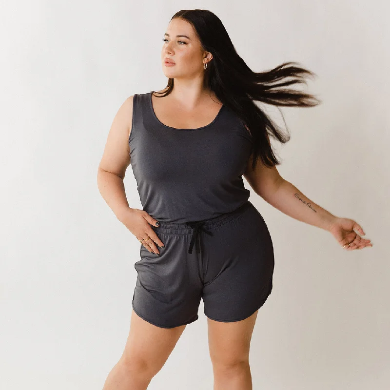 Serenity Tank Romper, Storm cherry red tank