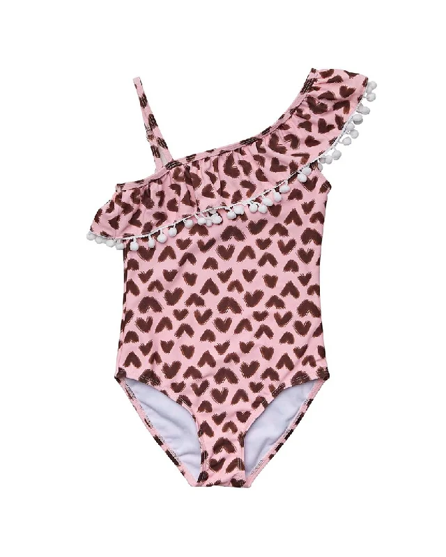 Snapper Rock Wild Love One-Shoulder Frill Swimsuit Halter Top Bikini