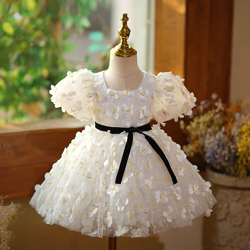 Baby Girl and Toddler Birthday Party Dress White Summer Flower Girl Princess Dress Tunics Lace romantic Baby Girl and Toddler Birthday Party Dress White Summer Flower Girl Princess Dress Tunics Lace romantic
