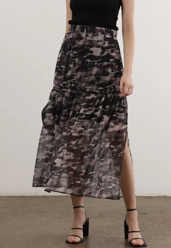 FLARE SKIRT FOG SEPIA pencil skirt chic