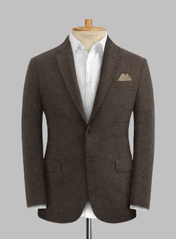Solbiati Pericle Dark Brown Linen Jacket Lace Jacket Ribbed Jacket Sequined Jacket