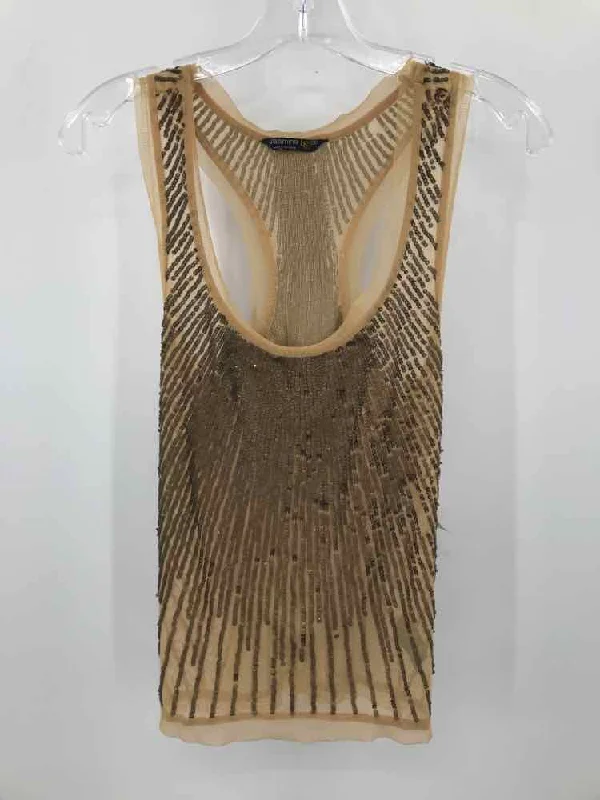 Pre-Owned Jasmine Tan Size Small Sequin Tank Top gym tank top