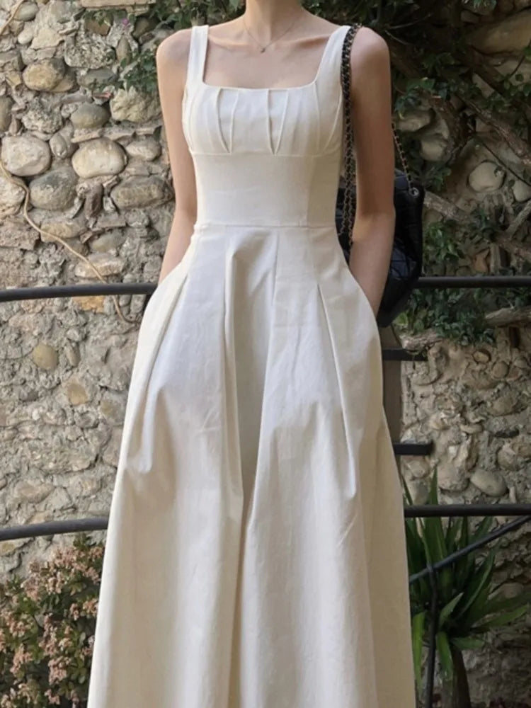 Advbridge Elegant and Chic Women Fashion Party Dress Sleeveless Strap Casual A-Line Solid Vintage Birthday Clothes Female Robe Vestidos Crew Neckline Casual Advbridge Elegant and Chic Women Fashion Party Dress Sleeveless Strap Casual A-Line Solid Vintage Birthday Clothes Female Robe Vestidos Crew Neckline Casual