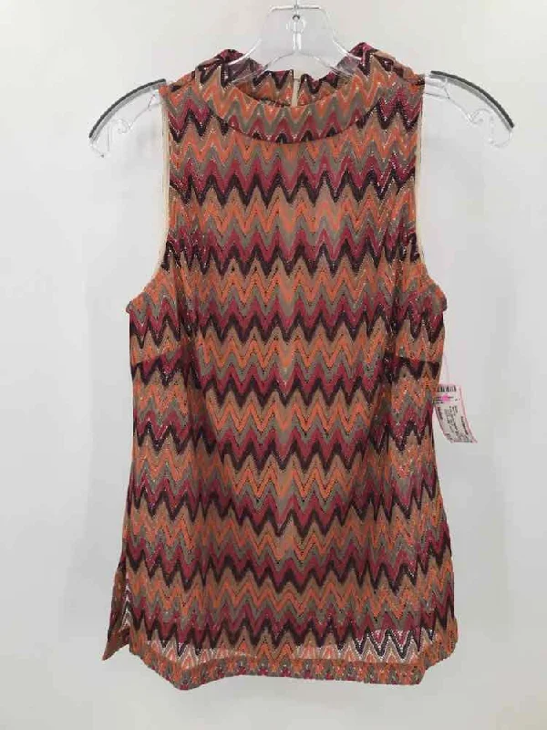 Pre-Owned Monte Tan Size Medium Tank Top silver tank top