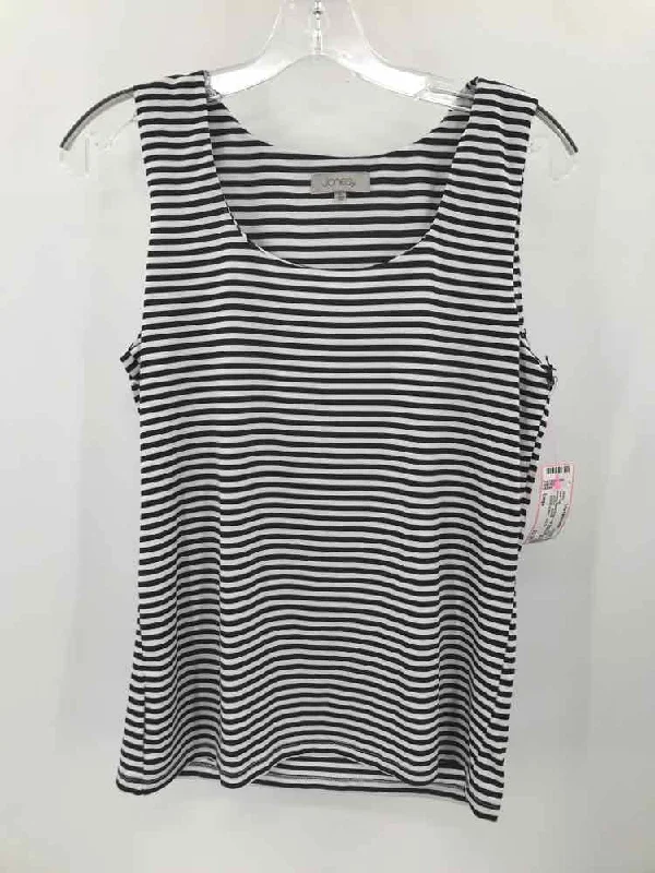 Pre-Owned Jonesy Black Size Large Stripe Tank Top stretchy tank top