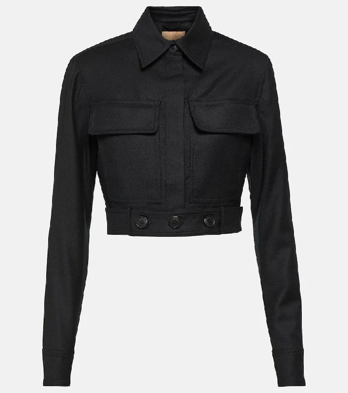 Aya Muse Myca cropped wool jacket Jersey Jacket Tulle Jacket Batik Jacket