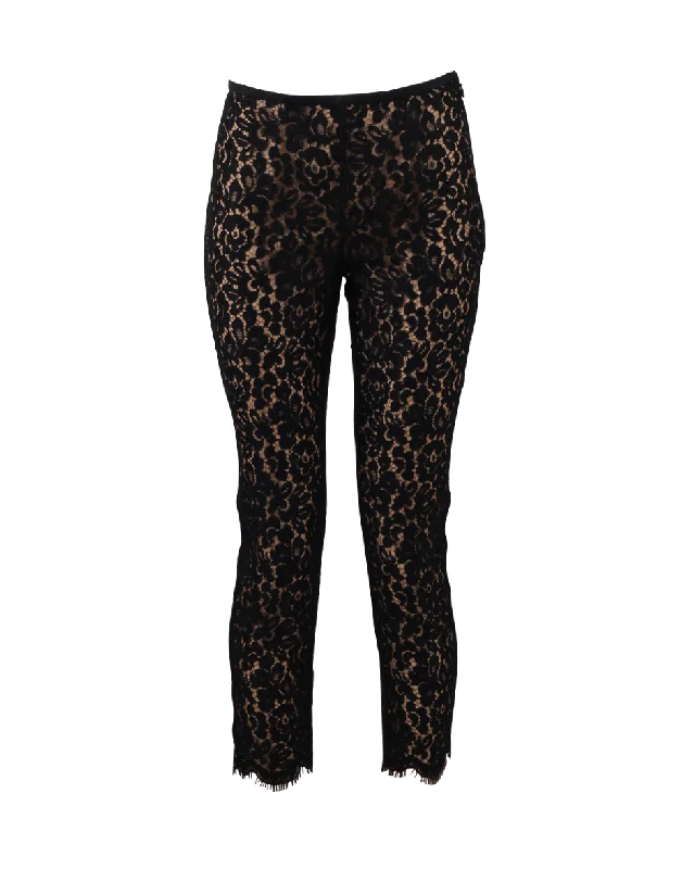 Floral Lace Skinny Pant Formal Dress Pants