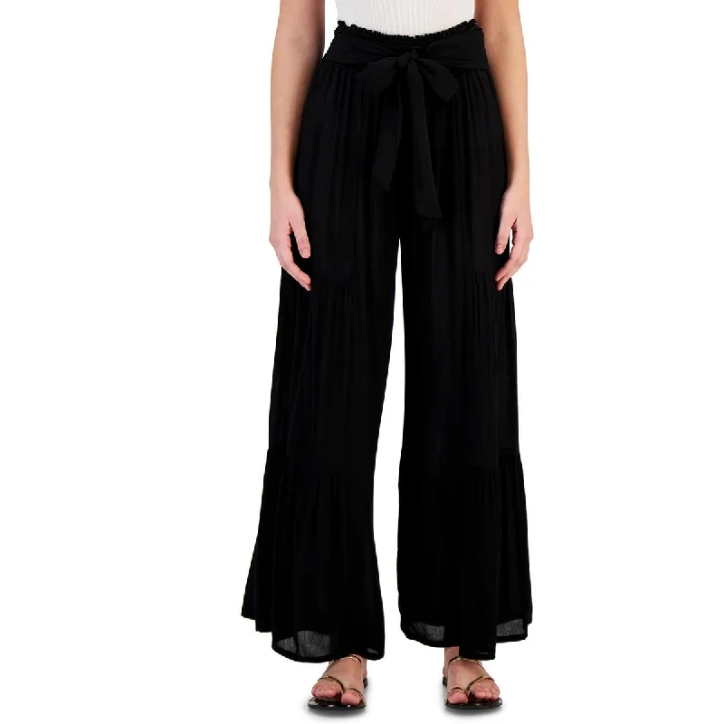 J. Valdi Womens Tie Waist Pants Cover-Up Classic Flared Pants