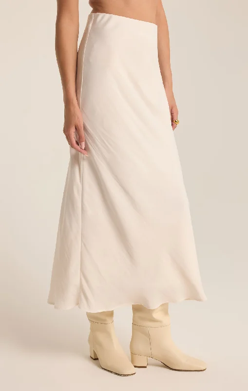 Z Supply Europa Poly Sheen Skirt - Sea Salt linen skirt airy