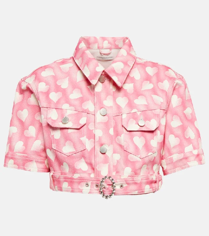 Alessandra Rich Printed cropped jacket Appliqued Jacket Beaded Jacket Sequined Jacket Alessandra Rich Printed cropped jacket Appliqued Jacket Beaded Jacket Sequined Jacket