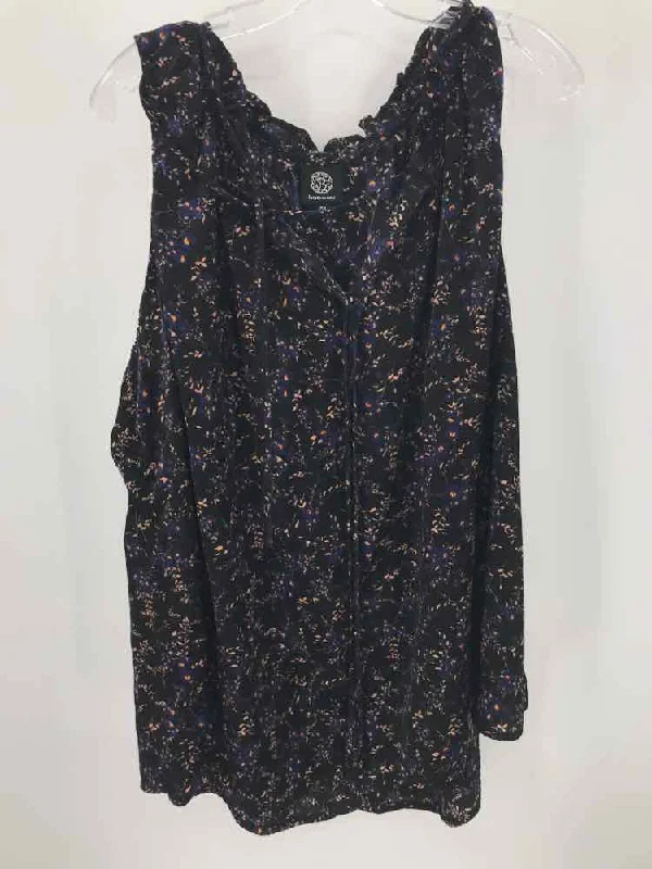 Pre-Owned Bobeau Black Size 2X Tank Top sequin tank top
