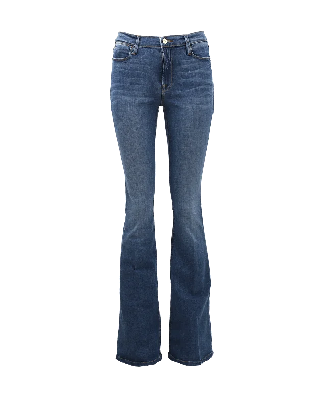 Le High Flare Denim Pant Elegant Palazzo Trousers
