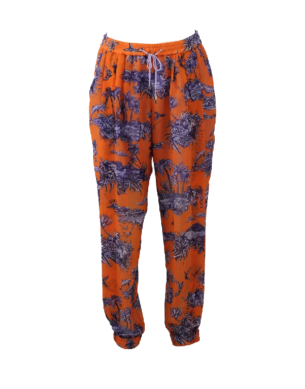 Printed Jogger Pant Slim-Fit Khaki Pants