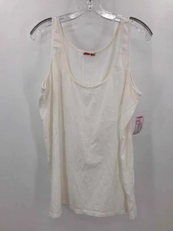 Pre-Owned Johnny Was White Size XL Tank Top crew neck tank