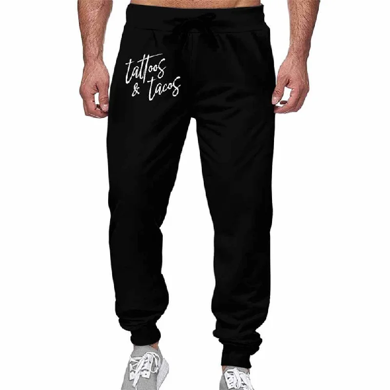 Tattoos And Tacos Casual Elastic Drawstring Pants Soft Wool Pants