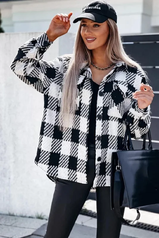 Button-Up Flannel Shirt Jacket Lace Jacket Ribbed Jacket Sequined Jacket