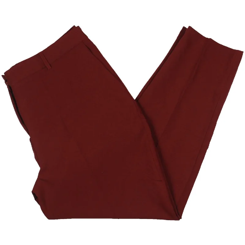 Tahari ASL Womens Pintuck High Rise Ankle Pants Fashionable Button-Up Pants