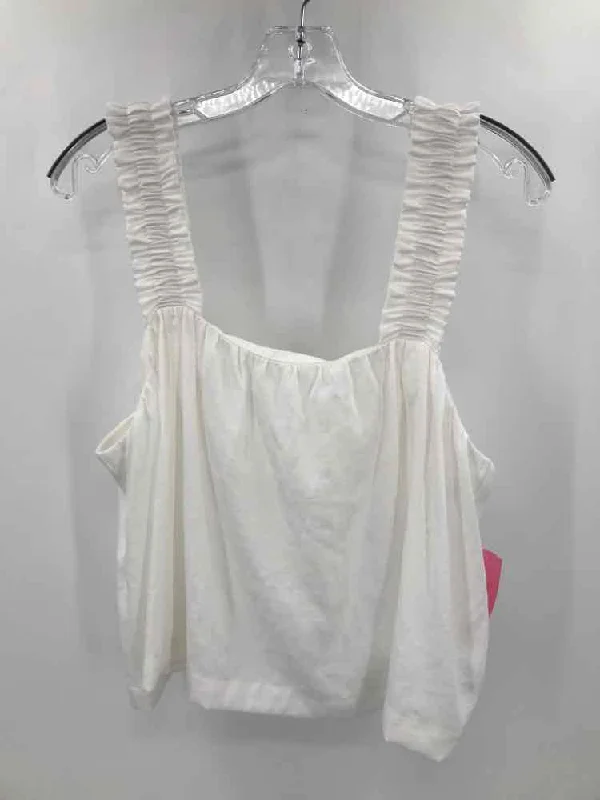 Pre-Owned Monte White Size Medium Tank Top cold shoulder tank