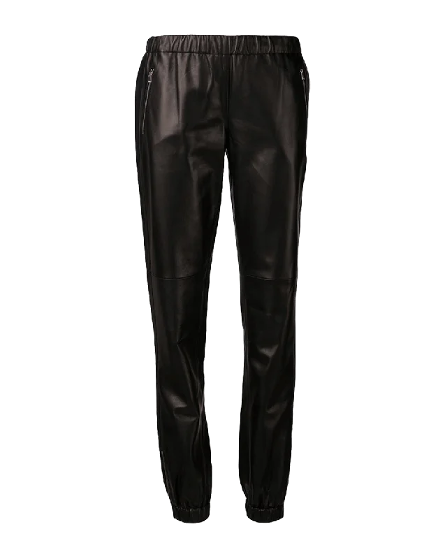 Leather Track Pant Elegant Silk Pants