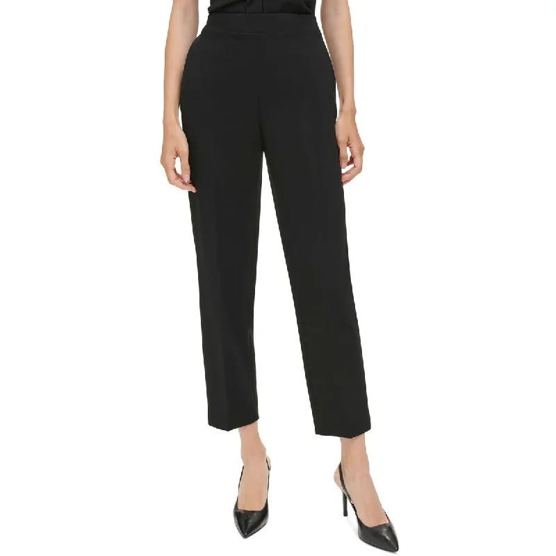 Calvin Klein Womens Mid-Rise Elastic Back Ankle Pants Elegant Palazzo Trousers