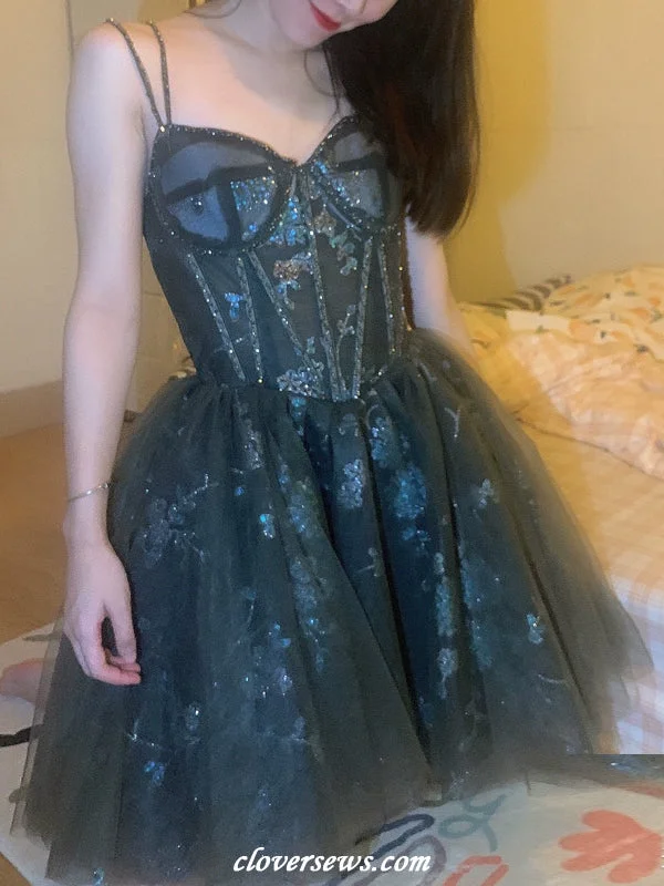 Black Tulle Royal Blue Applique Beading Charming Hoco Party Dresses, CH0083 Tunics Velvet soft Black Tulle Royal Blue Applique Beading Charming Hoco Party Dresses, CH0083 Tunics Velvet soft