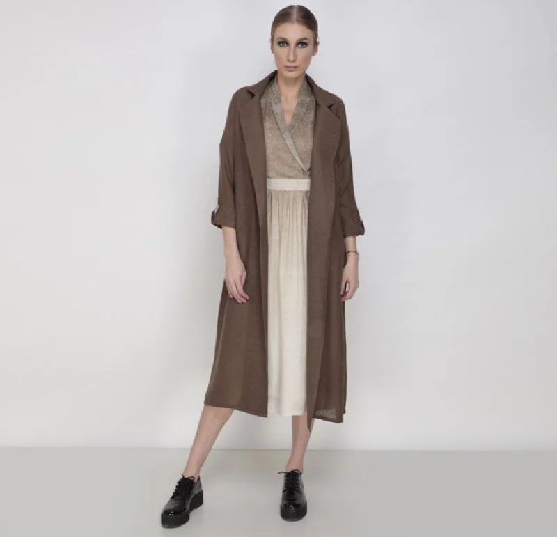 Pallavi Singh rays overlap collar dress with opaque jacket A-Line Jacket Boat Neck Shawl Collar Pallavi Singh rays overlap collar dress with opaque jacket A-Line Jacket Boat Neck Shawl Collar