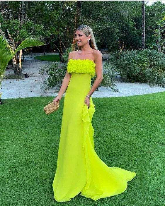 Bright Green Strapless A-Line Long Party Dress Prom Dress,DP489 Tunics Sophisticated sleek Bright Green Strapless A-Line Long Party Dress Prom Dress,DP489 Tunics Sophisticated sleek