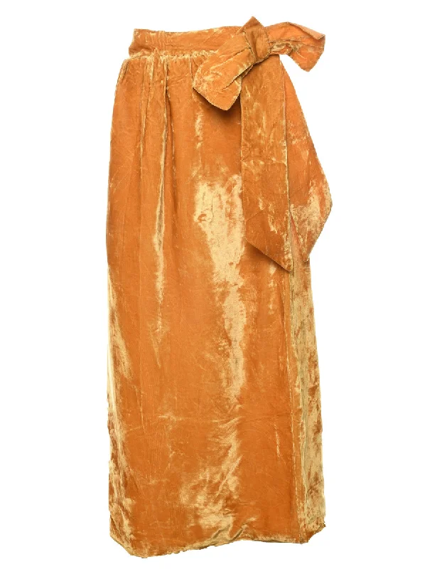 Velvet Maxi Skirt - S pleated skirt texture
