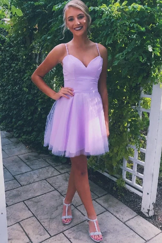 Lilac Sweetheart Homecoming Gowns with Tulle Skirt corduroy skirt durable