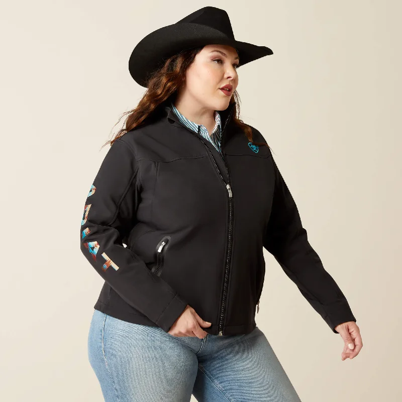 Women's Ariat New Team Softshell Jacket #10051977X A-Line Jacket Boat Neck Shawl Collar Women's Ariat New Team Softshell Jacket #10051977X A-Line Jacket Boat Neck Shawl Collar